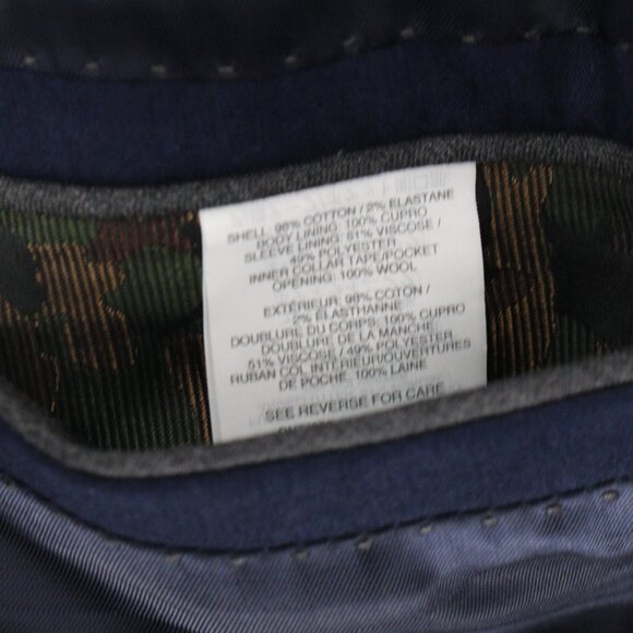 J Crew Sport Coat Mens 44L Ludlow larusmiani Two Button Blue Cotton Stretch - Picture 11 of 15